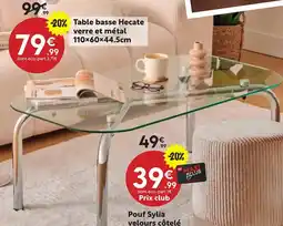 Maxi Bazar Table basse Hecate verre et métal offre