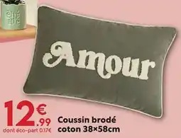 Maxi Bazar 1.99 Coussin brodé coton offre