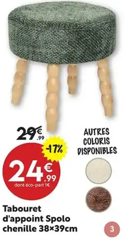 Maxi Bazar Tabouret d'appoint Spolo chenille offre