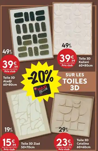 Maxi Bazar SUR LES TOILES 3D offre