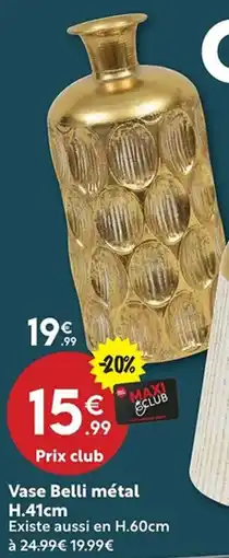 Maxi Bazar Vase Belli métal offre