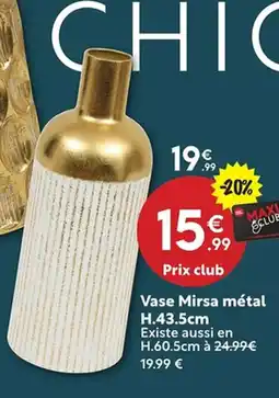 Maxi Bazar Vase Mirsa métal offre