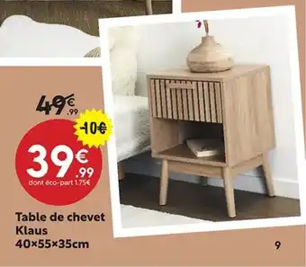 Maxi Bazar Table de chevet Klaus offre