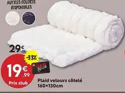 Maxi Bazar Plaid velours côtelé offre