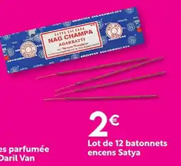 Maxi Bazar Lot de 12 batonnets encens Satya offre