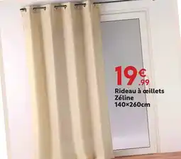 Maxi Bazar Rideau à ceillets Zéline offre