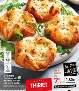 Thiriet 4 Paniers fromage ail et fines herbes Lot de 2 boîtes offre