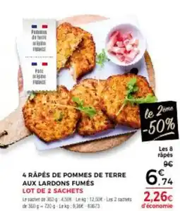 Thiriet 4 råpés de pommes de terre aux lardons fumés offre