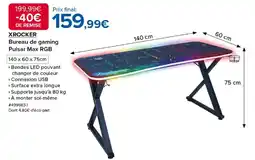 Costco XROCKER Bureau de gaming Pulsar Max RGB offre