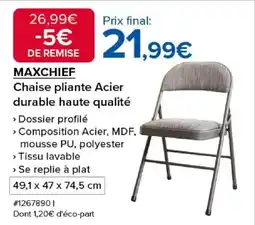 Costco MAXCHIEF Chaise pliante Acier durable haute qualité offre