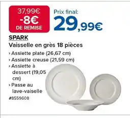 Costco SPARK Vaisselle en grès 18 pièces offre