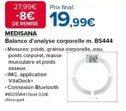 Costco MEDISANA Balance d'analyse corporelle m. BS444 offre