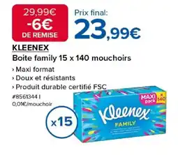 Costco KLEENEX Boite family 15 x 140 mouchoirs offre