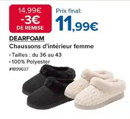 Costco DEARFOAM Chaussons d'intérieur femme offre
