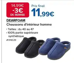Costco DEARFOAM Chaussons d'intérieur homme offre