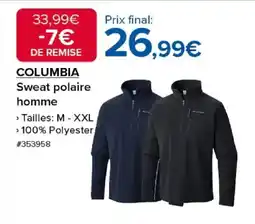 Costco COLUMBIA Sweat polaire homme offre