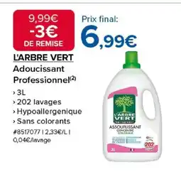 Costco L'ARBRE VERT Adoucissant Professionnel offre