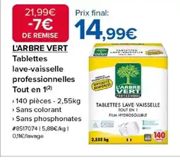 Costco L'ARBRE VERT Tablettes lave-vaisselle professionnelles Tout en 1 offre