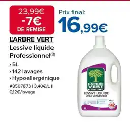 Costco L'ARBRE VERT Lessive liquide Professionnel offre