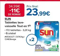 Costco SUN Tablettes lave- vaisselle Tout en 12 offre