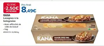 Costco RANA Lasagnes à la bolognaise offre