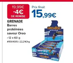 Costco GRENADE Barres protéinées saveur Oreo offre