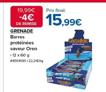 Costco GRENADE Barres protéinées saveur Oreo offre