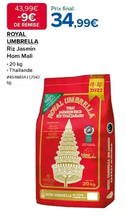 Costco ROYAL UMBRELLA Riz Jasmin Hom Mali offre