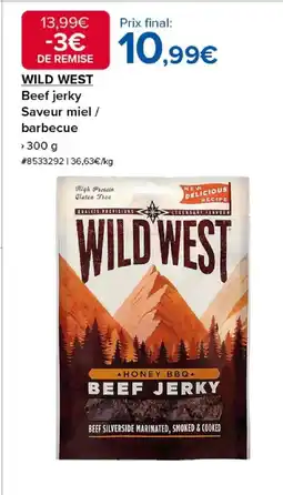 Costco WILD WEST Beef jerky Saveur miel / barbecue offre
