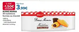 Costco BONNE MAMAN 20 madeleines fourrées au chocolat offre