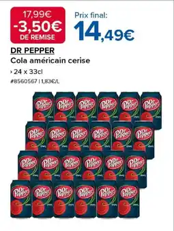 Costco DR PEPPER Cola américain cerise offre