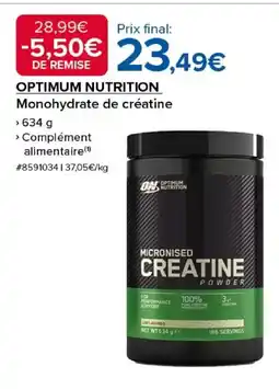 Costco OPTIMUM NUTRITION Monohydrate de créatine offre