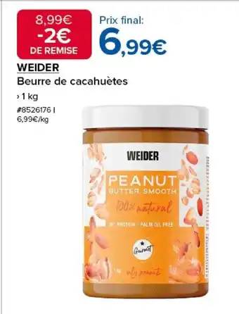 Costco WEIDER Beurre de cacahuètes offre