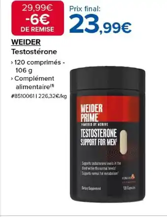 Costco WEIDER Testostérone offre
