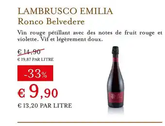 RONCO BELVEDERE Lambrusco emilia