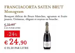 Eataly MONOGRAM Franciacorta saten brut offre