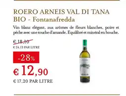 Eataly FONTANAFREDDA Roero arneis val di tana bio offre