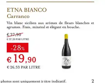 Eataly CARRANCO Etna bianco offre