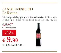 Eataly LA RASINA Sangiovese bio offre