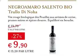 Eataly TRULLO DI NOHA Negroamaro salento bio offre
