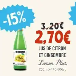 Naturalia LEMON PLUS Jus de citron et gingembre offre