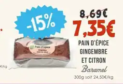 Naturalia BARAMEL Pain d'épice gingembre et citron offre