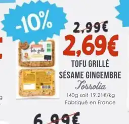 Naturalia Tofu grillé sésame gingembre offre