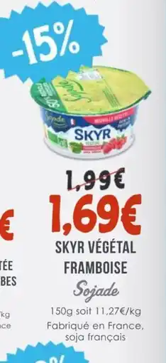 Naturalia SOJADE Skyr végétal framboise offre