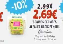 Naturalia GERMLINE Graines germées alfalfa radis fenouil offre