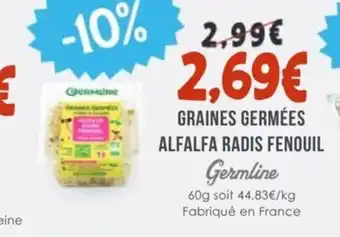 Naturalia GERMLINE Graines germées alfalfa radis fenouil offre