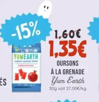 YUM EARTH Oursons à la grenade