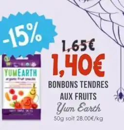 Naturalia YUM EARTH Bonbons tendres aux fruits offre