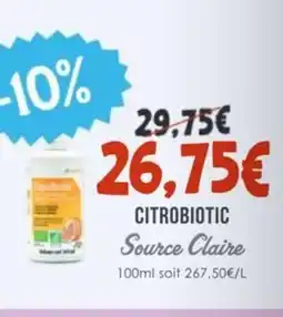 Naturalia SOURCE CLAIRE Citrobiotic offre