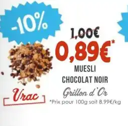 Naturalia GRILLON D'OR Muesli chocolat offre